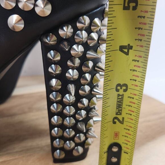 Jeffrey Campbell SPIKE Women's High Heel Booties Size 6.5 Black / Metal Spikes - Picture 12 of 12